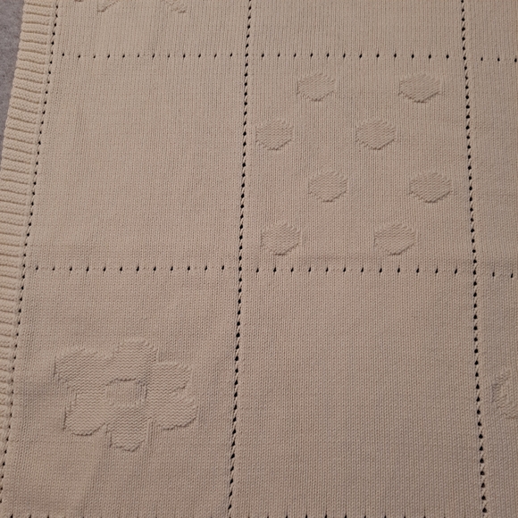 Child of Mine Cream Knit Infant Blanket w/ Block Design with Animals & Shapes - Picture 7 of 12